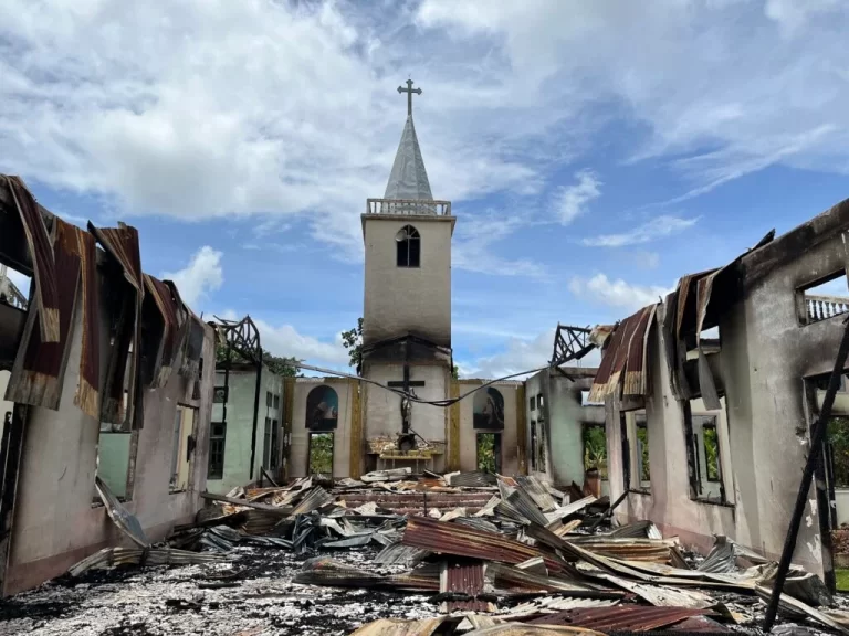 Myanmar Catholic church burned