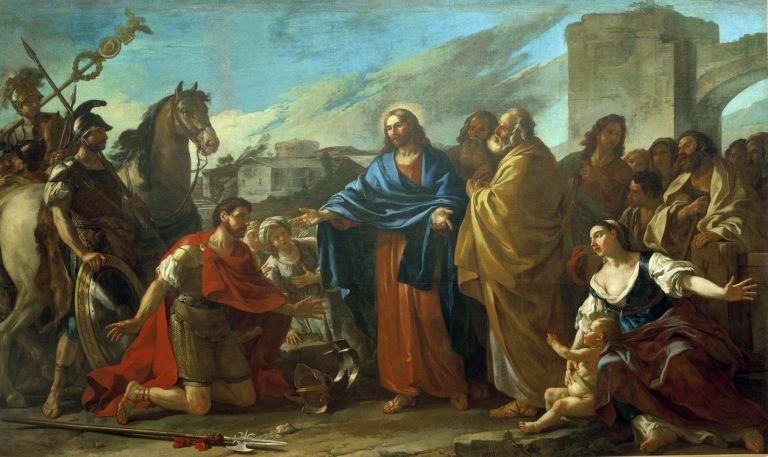 The centurion at the feet of Christ Jesus