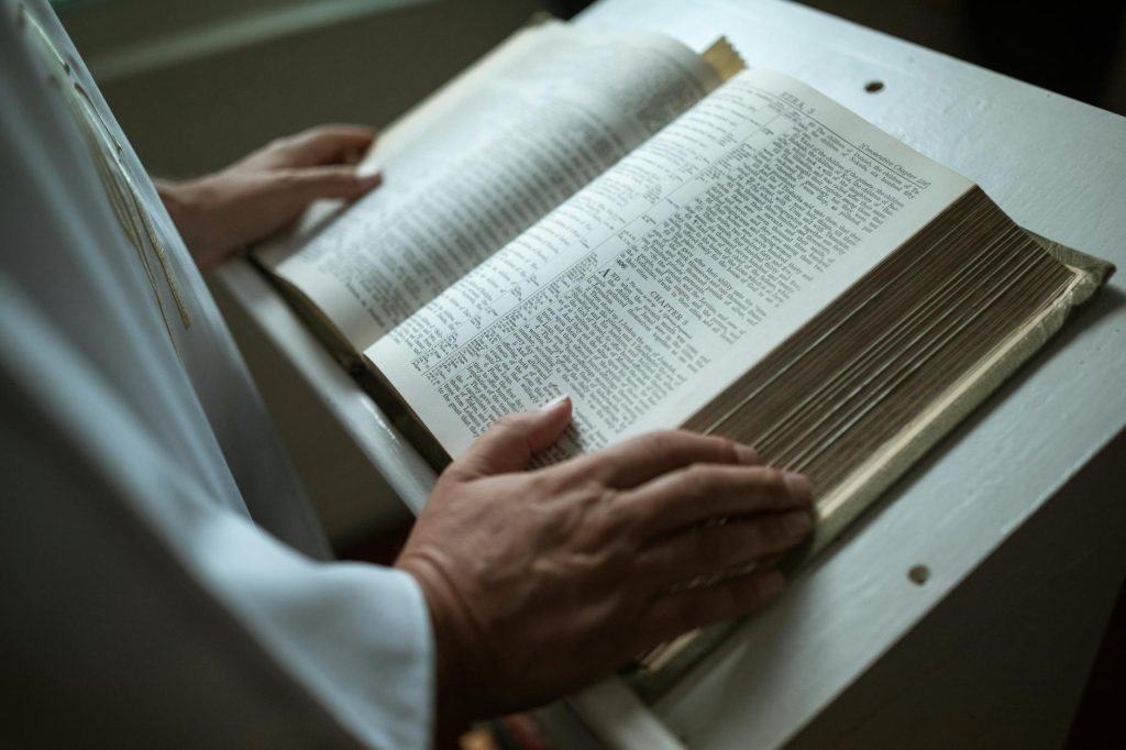 person holding a book