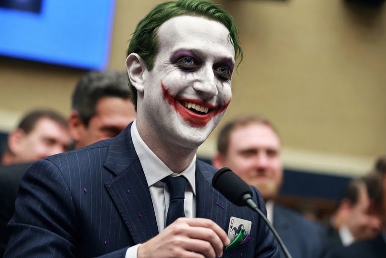 Mark Zuckerberg as joker