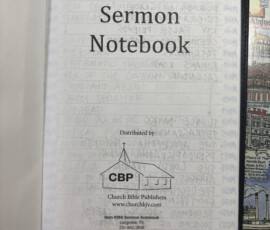 Sermon Notebook by Church Bible Publishers. Feels and looks like a bible. 700 sheets of bible style lined paper.